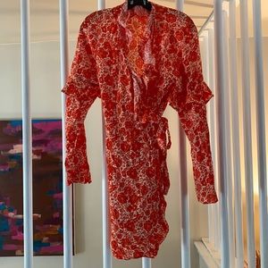Topshop Ruffle Wrap Mini Dress